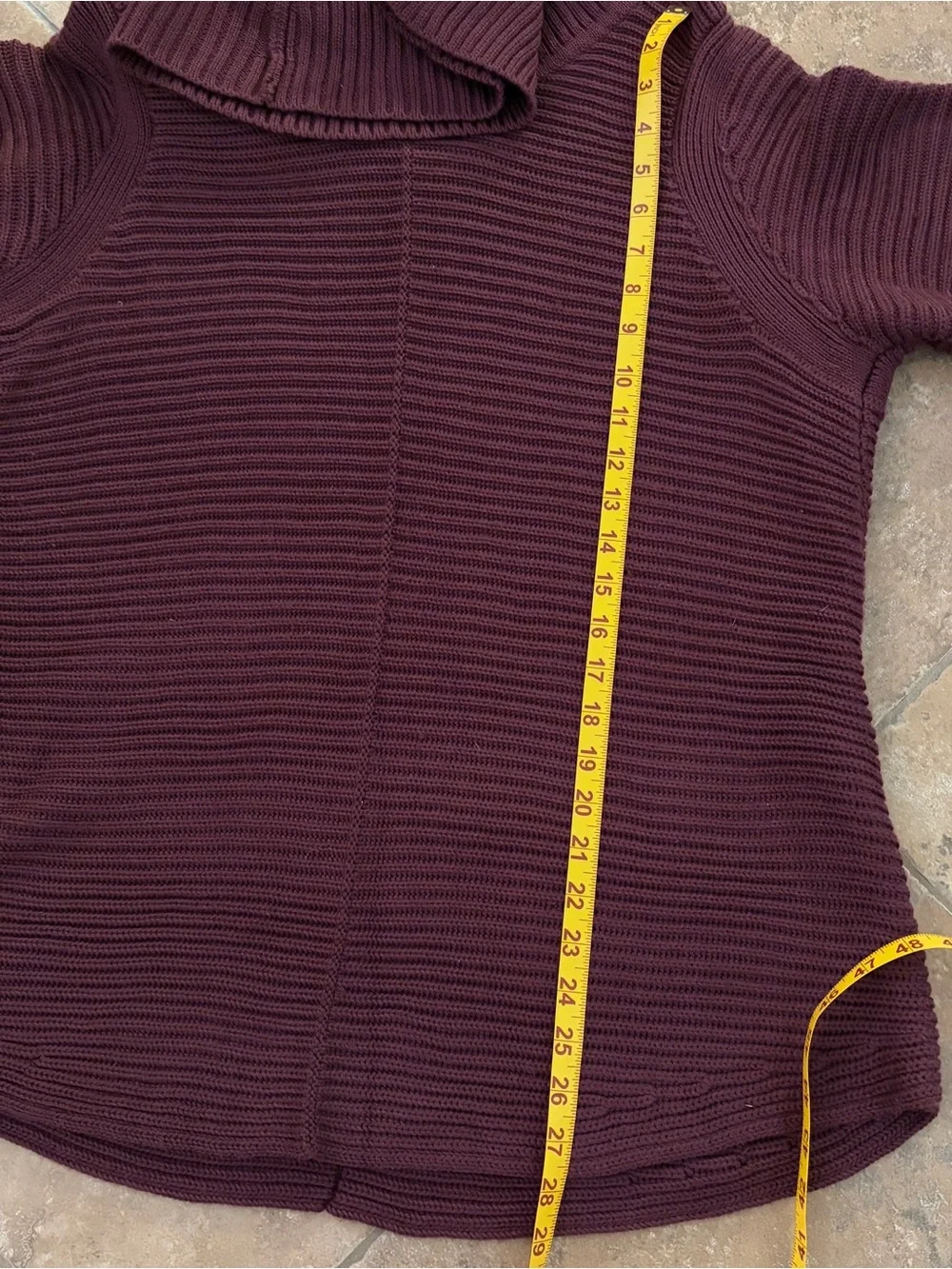 Calvin Klein Ribbed Cowl Neck Tunic Sweater - Wine Women’s size 1X
